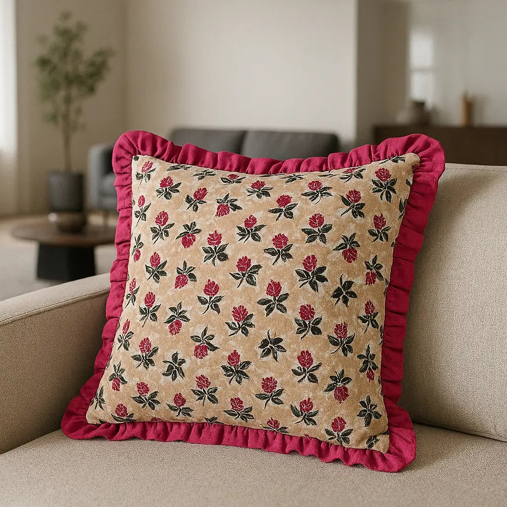 Kemble 100% Cotton Violet / Cerise Cushion Cover or Filled Cushion 45cm x 45cm
