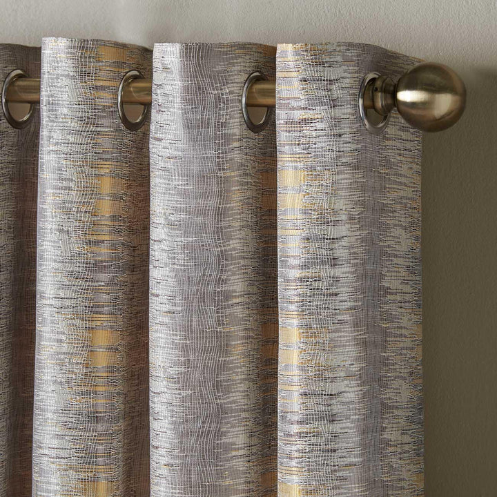 Reflections Eyelet Curtains Ochre 66" x 90" - Ideal