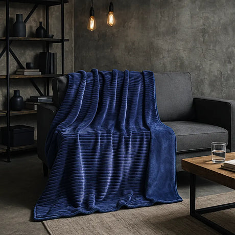 Ribbed Mink Blanket Throw by Rapport Home