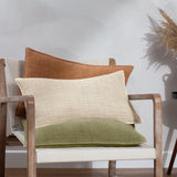 Ribble 100% Cotton Khaki Cushion Cover 40cm x 60cm - additional product view 6