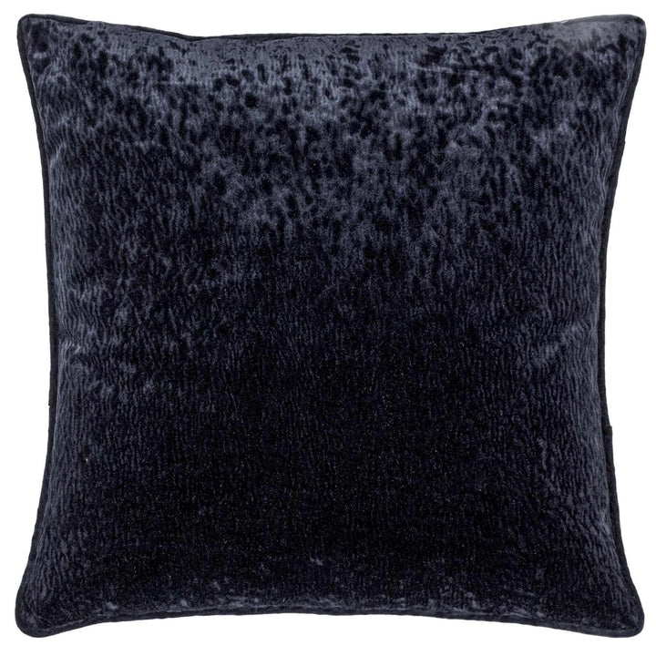 Ripple Black Plush Velvet Cushion Cover 20" x 20" - Ideal
