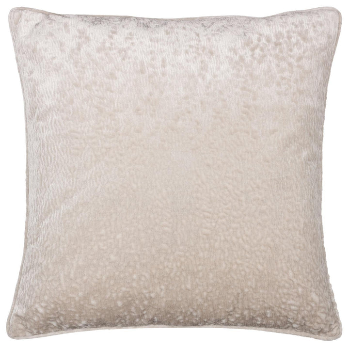 Ripple Ivory Plush Velvet Cushion Cover 20" x 20" - Ideal