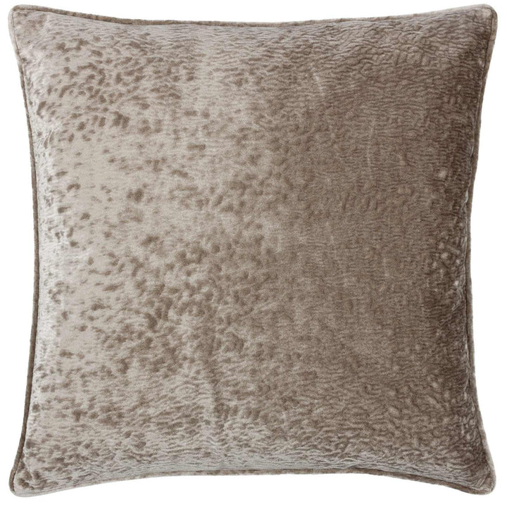 Ripple Taupe Plush Velvet Cushion Cover 20" x 20" - Ideal