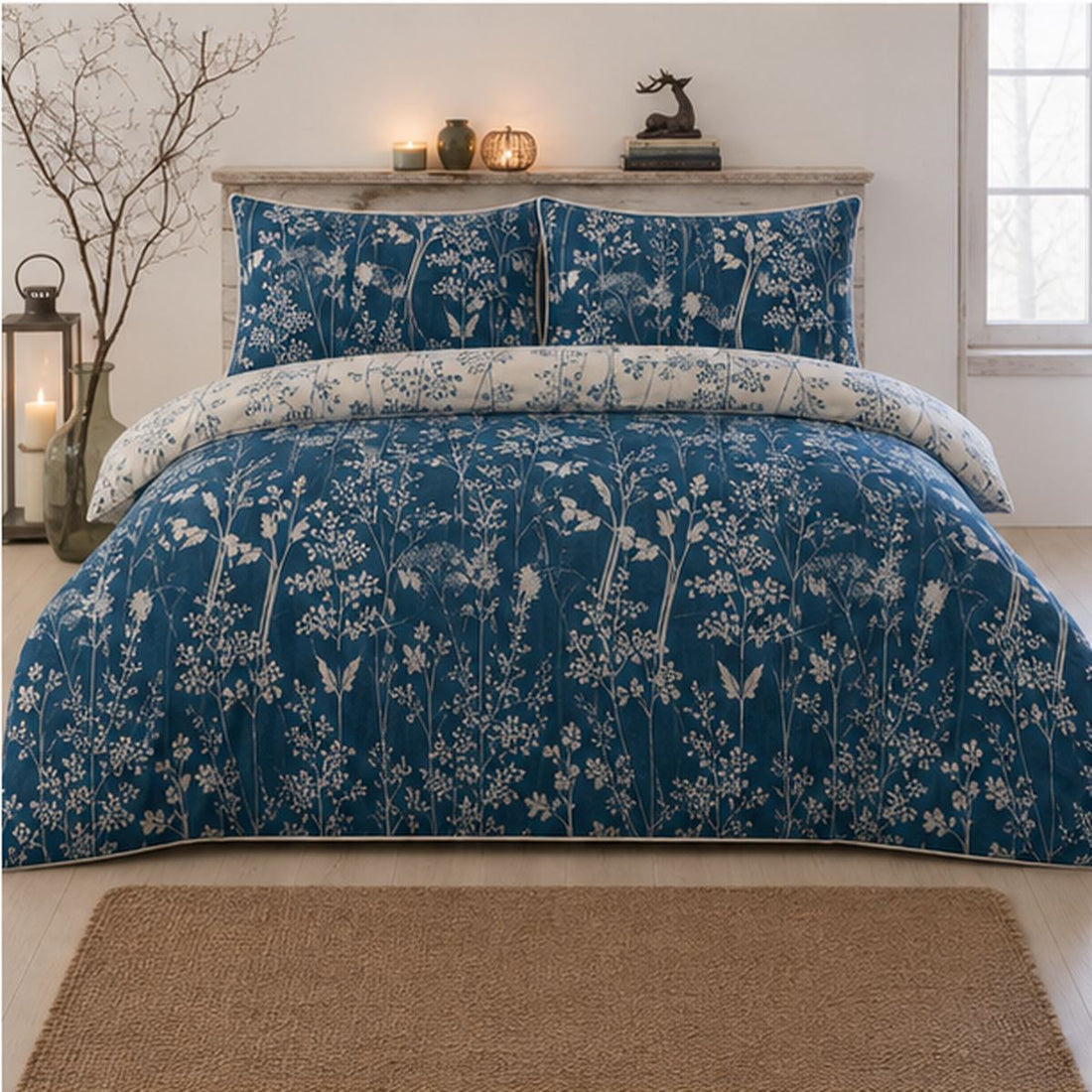 Rohan 100% Cotton Duvet Cover Set - Blue