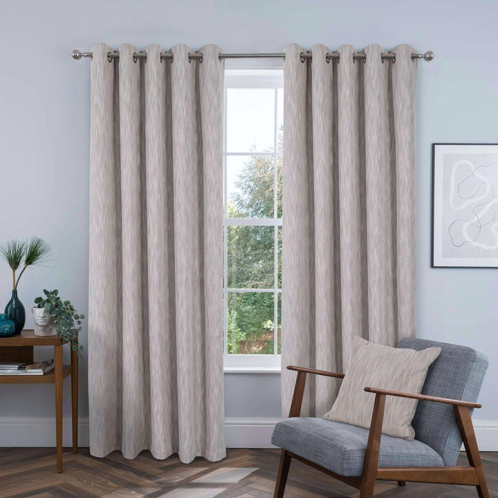 Rossi Twill Blackout Eyelet Curtains Natural - Ideal
