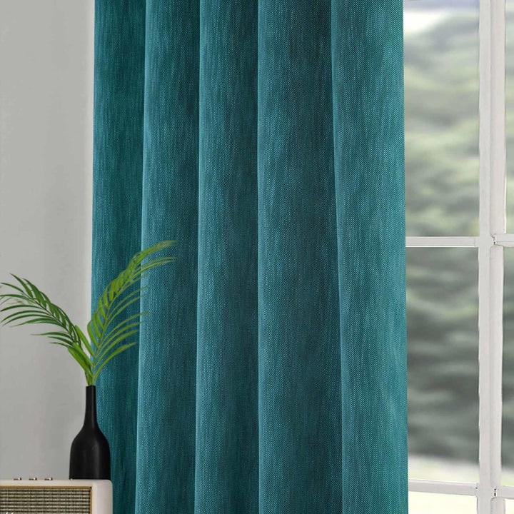 Rossi Twill Blackout Eyelet Curtains Teal - Ideal