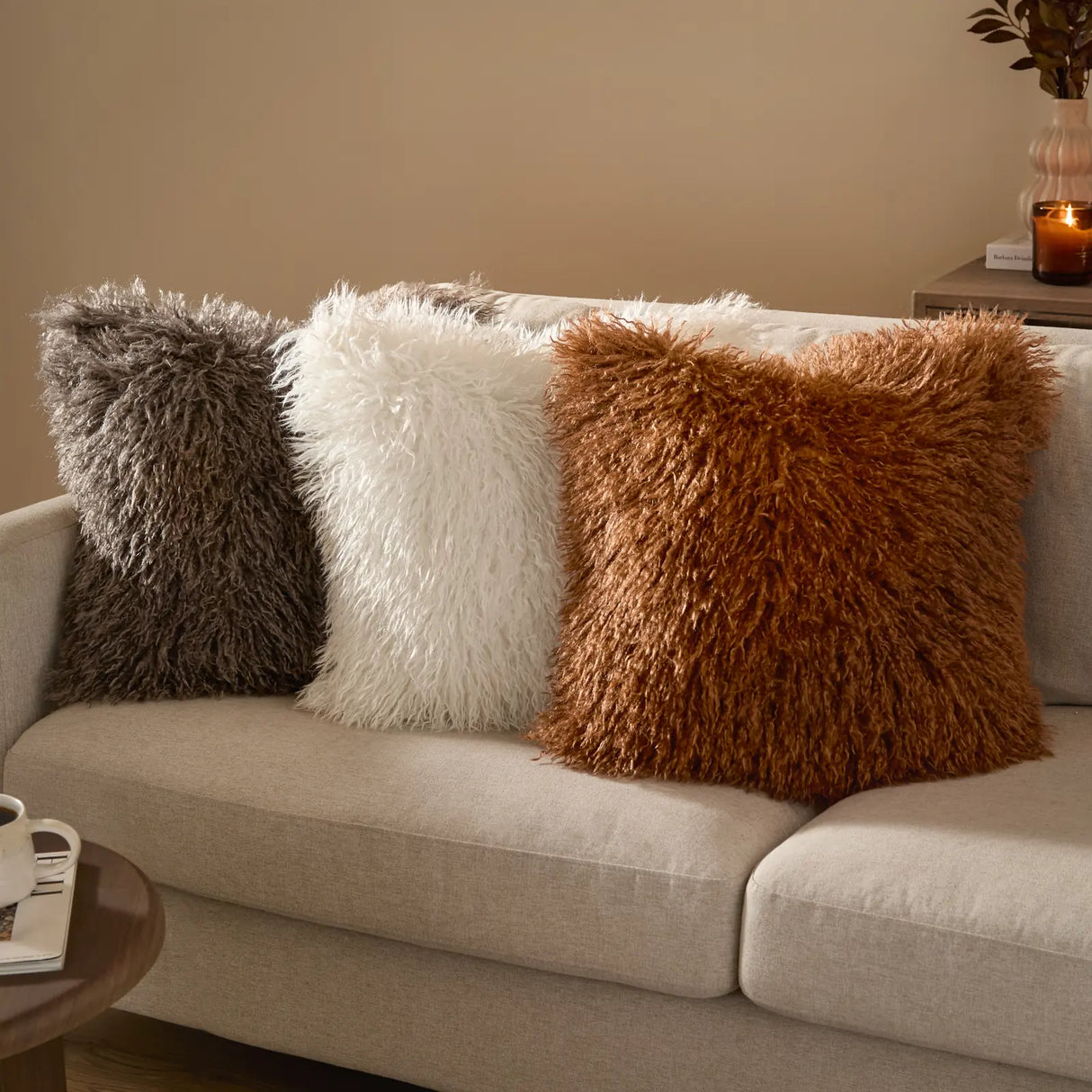 Rowan Faux Fur Cushion Cover Ginger 50 x 50cm - image 6