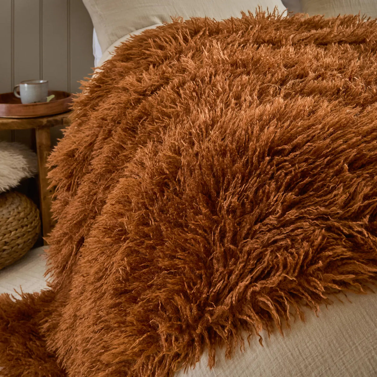 Rowan Faux Fur Throw Ginger 130 x 175cm - image 3