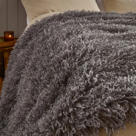 Rowan Faux Fur Throw Grey 130 x 175cm - image 3