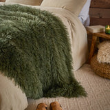 Rowan Faux Fur Throw Khaki 130 x 175cm - image 1