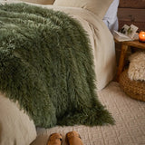 Rowan Faux Fur Throw Khaki 130 x 175cm - image 2