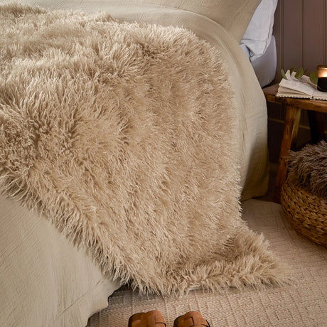 Rowan Faux Fur Throw Natural 130 x 175cm - image 2
