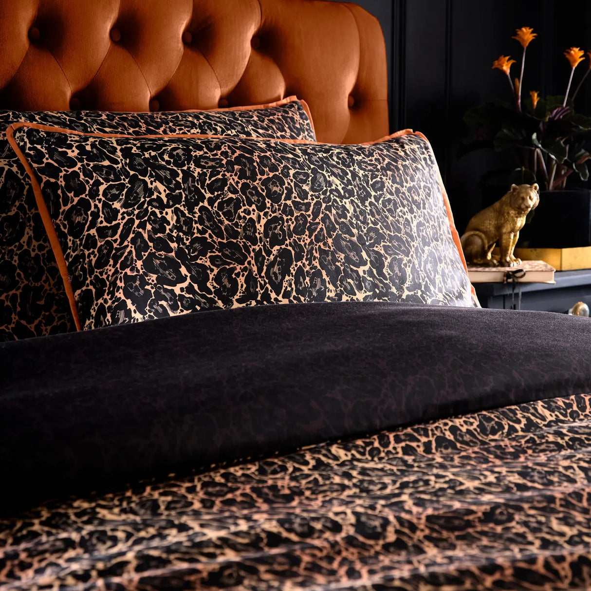 Roxy Leopard Print Black 100% Cotton Duvet Cover Set - product image 2