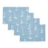 Catherine Lansfield Salcombe Boats Cotton 30x46cm Dining Placemat 4 Pack Blue