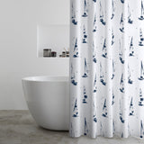 Catherine Lansfield Salcombe Boats 180x180cm Shower Curtain Panel White