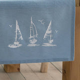 Catherine Lansfield Salcombe Boats Cotton 33x220cm Dining Table Runner Blue