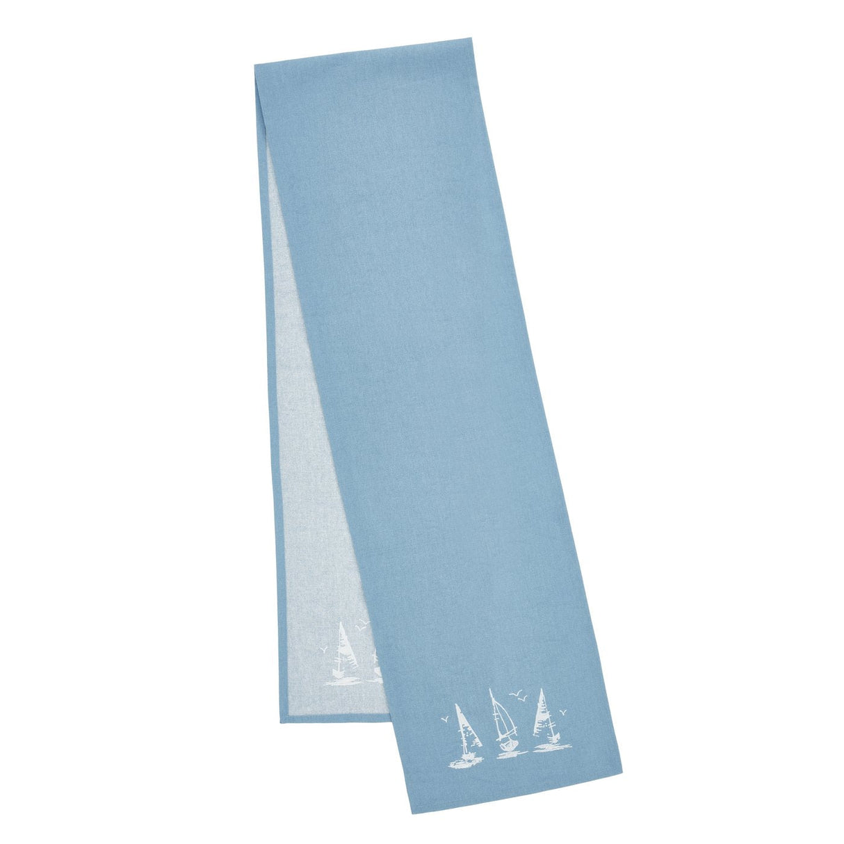Catherine Lansfield Salcombe Boats Cotton 33x220cm Dining Table Runner Blue