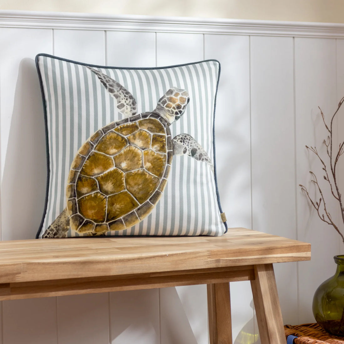 Salcombe Turtle Piped Cushion Cover Multicolour 43 x 43cm