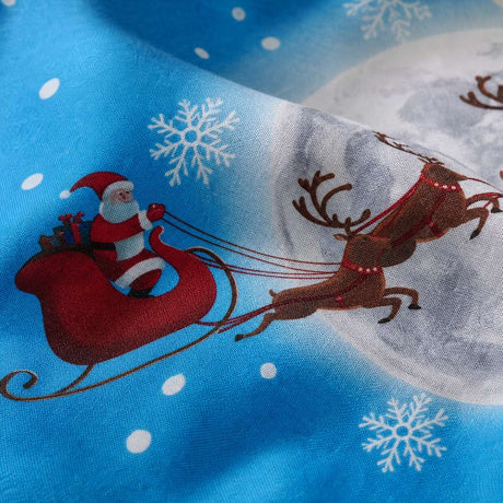 Macro close-up of the polycotton fabric on the Santa Glow in the Dark Christmas Polycotton Duvet Cover Set