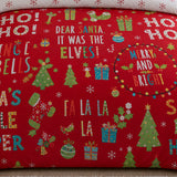 Macro close-up of the polycotton fabric on the Santa's Little Helper Christmas Polycotton Duvet Cover Set