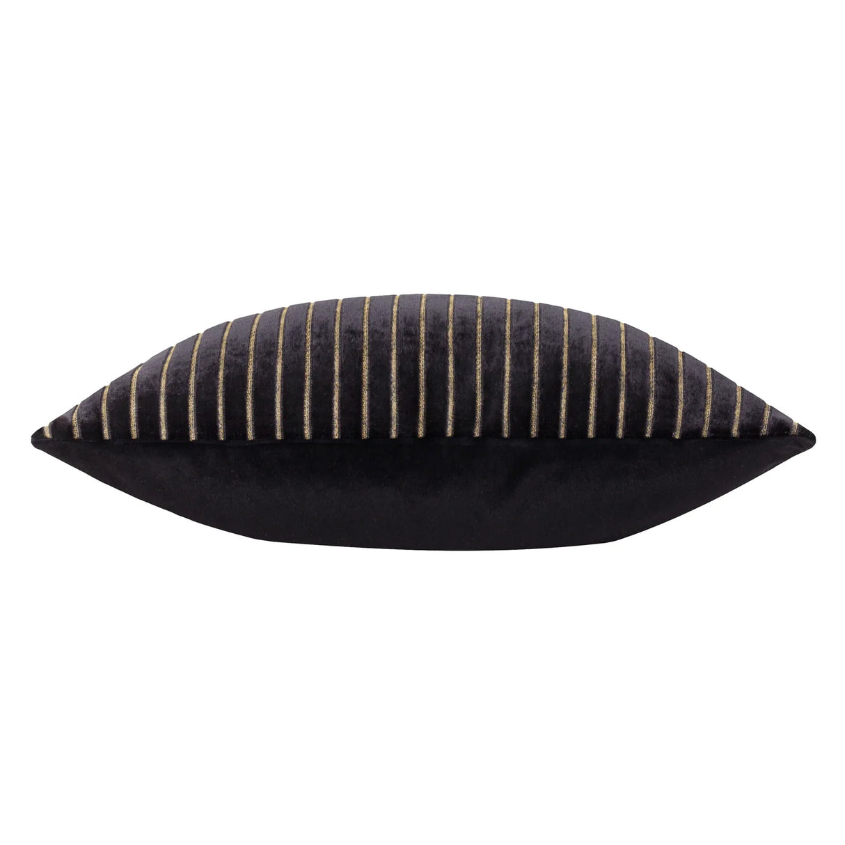 Savoy Stripe Velvet Cushion Cover Black 50 x 50cm - image 4