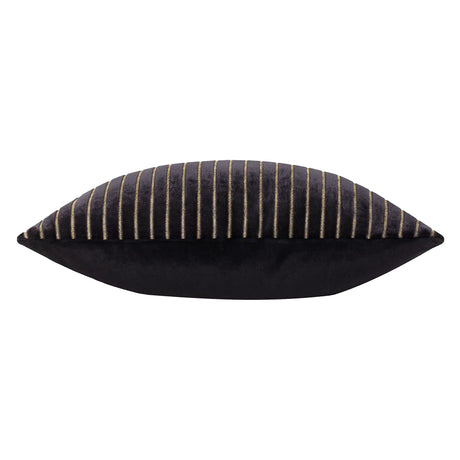 Savoy Stripe Velvet Cushion Cover Black 50 x 50cm - image 4