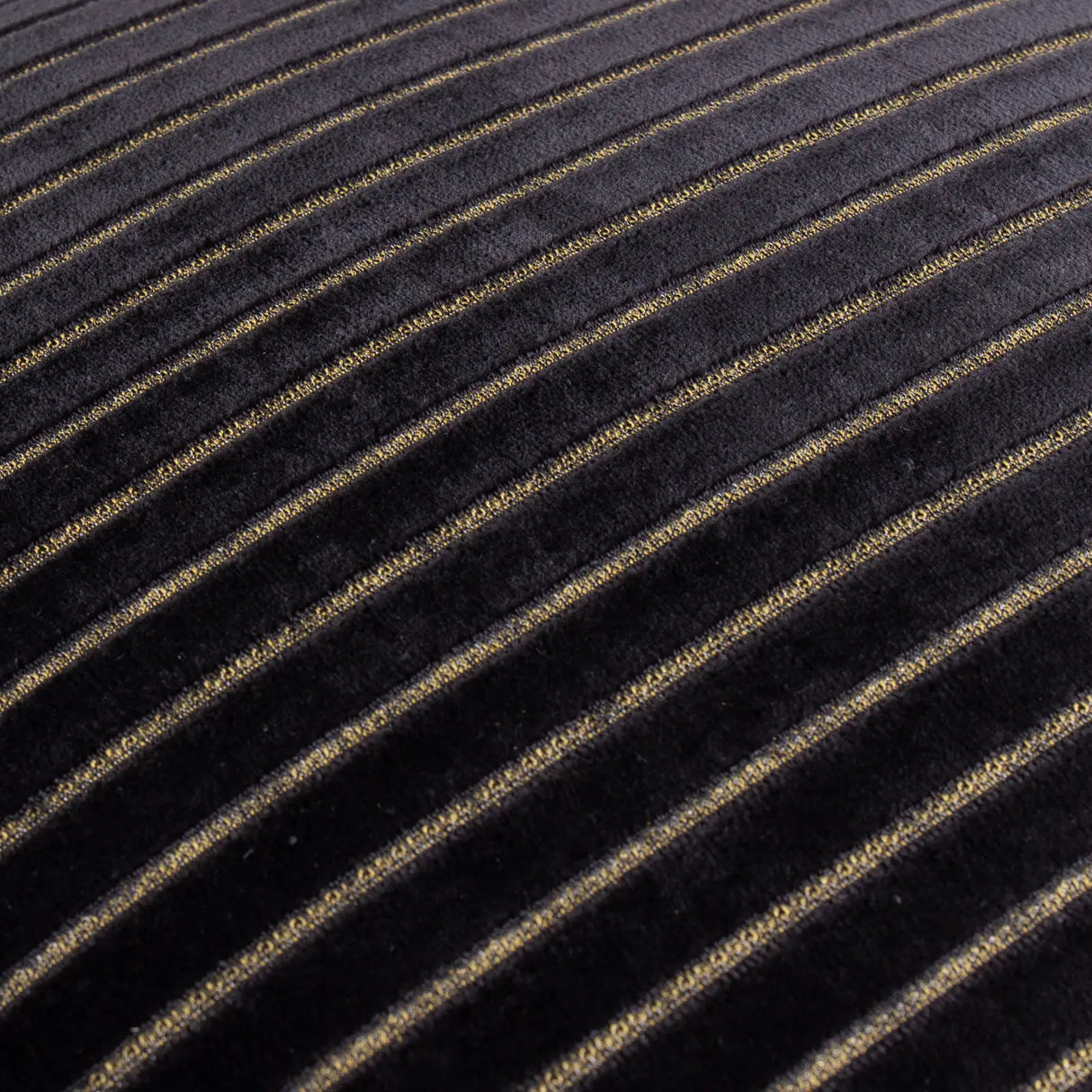Savoy Stripe Velvet Cushion Cover Black 50 x 50cm - image 5