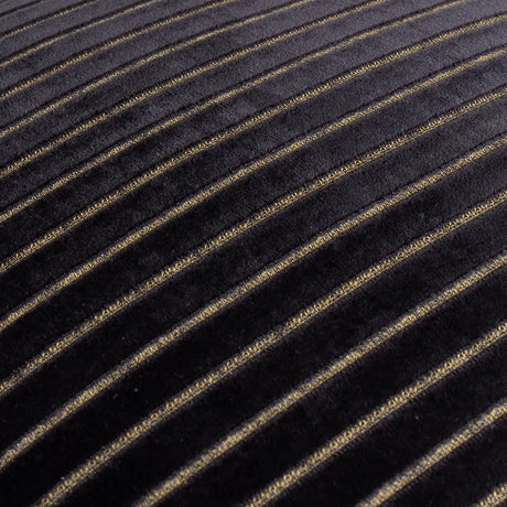 Savoy Stripe Velvet Cushion Cover Black 50 x 50cm - image 5