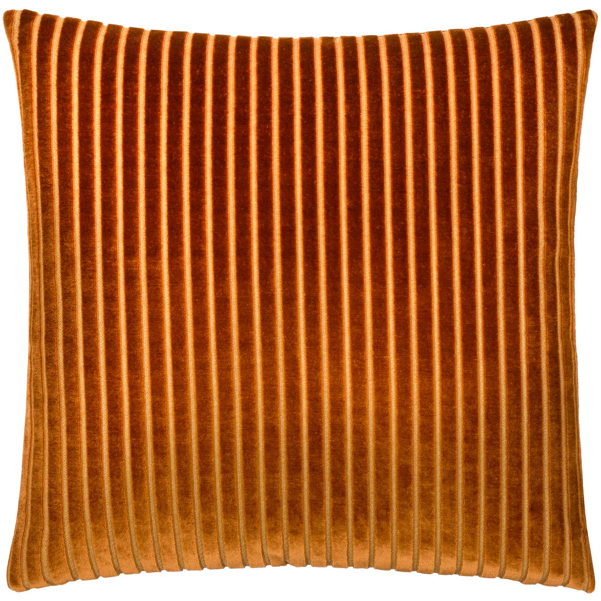 Savoy Stripe Velvet Cushion Cover Brick 50 x 50cm - image 2