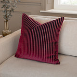 Savoy Stripe Velvet Cushion Cover Burgundy 50 x 50cm - image 1