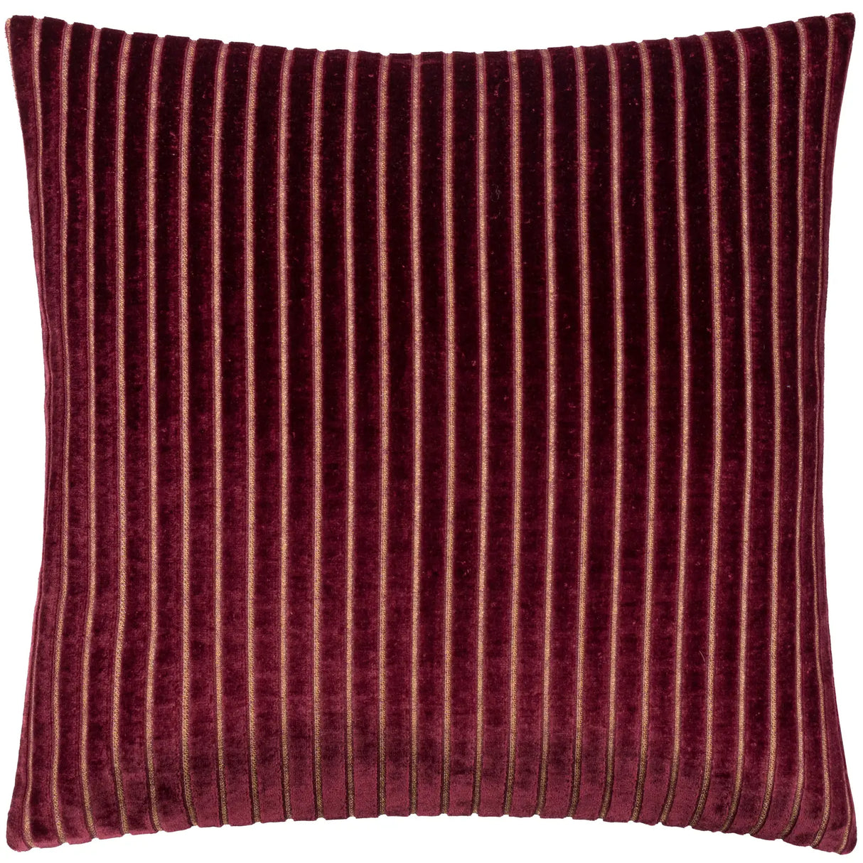 Savoy Stripe Velvet Cushion Cover Burgundy 50 x 50cm - image 2