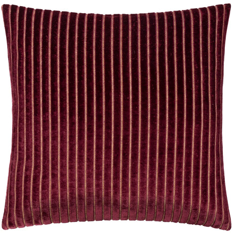 Savoy Stripe Velvet Cushion Cover Burgundy 50 x 50cm - image 2