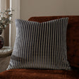 Savoy Stripe Velvet Cushion Cover Charcoal 50 x 50cm - image 1