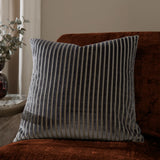 Savoy Stripe Velvet Cushion Cover Charcoal 50 x 50cm - image 1