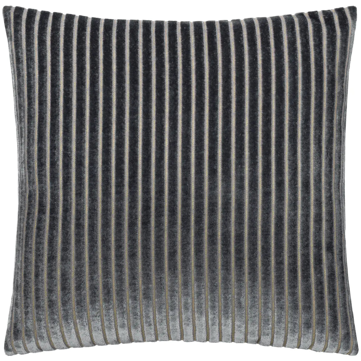Savoy Stripe Velvet Cushion Cover Charcoal 50 x 50cm - image 2