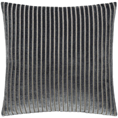 Savoy Stripe Velvet Cushion Cover Charcoal 50 x 50cm - image 2