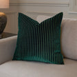 Savoy Stripe Velvet Cushion Cover Emerald 50 x 50cm - image 1