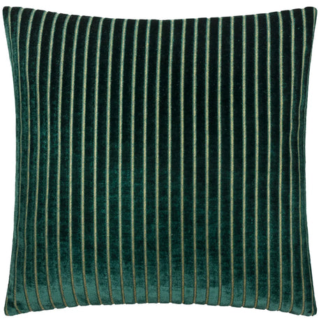 Savoy Stripe Velvet Cushion Cover Emerald 50 x 50cm - image 2