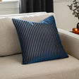 Savoy Stripe Velvet Cushion Cover Navy 50 x 50cm - image 1