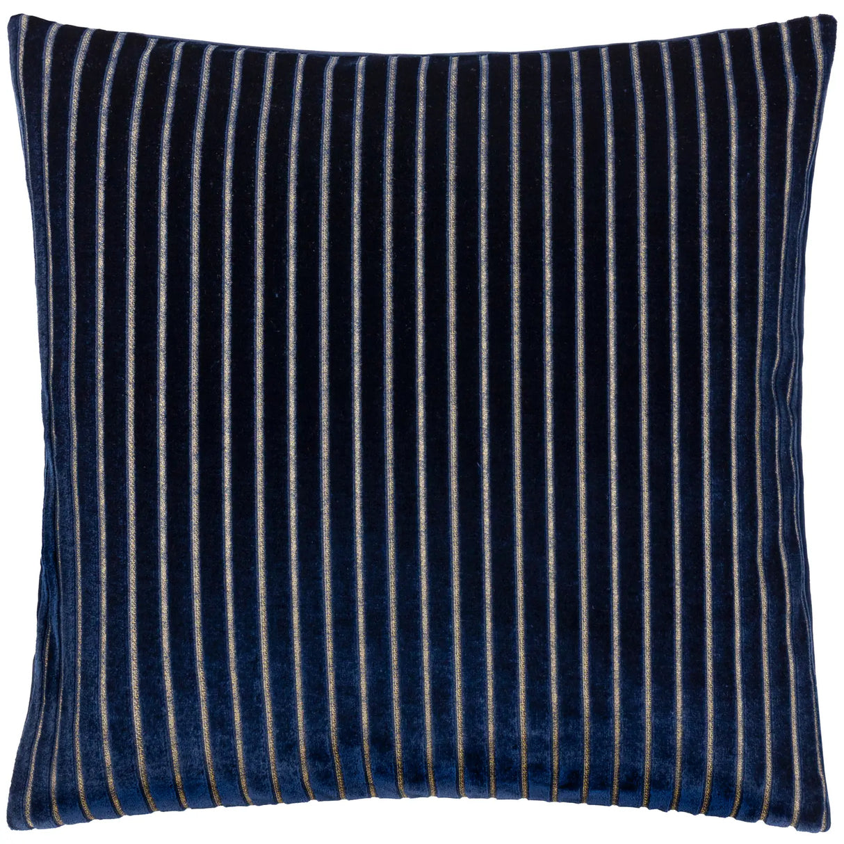 Savoy Stripe Velvet Cushion Cover Navy 50 x 50cm - image 2