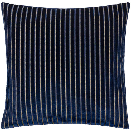 Savoy Stripe Velvet Cushion Cover Navy 50 x 50cm - image 2