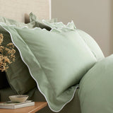 Scallop Edge Green 100% Cotton Duvet Cover Set - product image 2