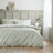 Bianca Scallop Floral 200 Thread Count Cotton Percale Reversible Single Duvet Cover Set with Pillowcase Green