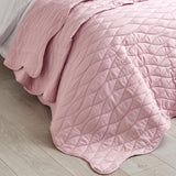 Catherine Lansfield Scallop Waves Quilted 240x260cm Bedspread Pink