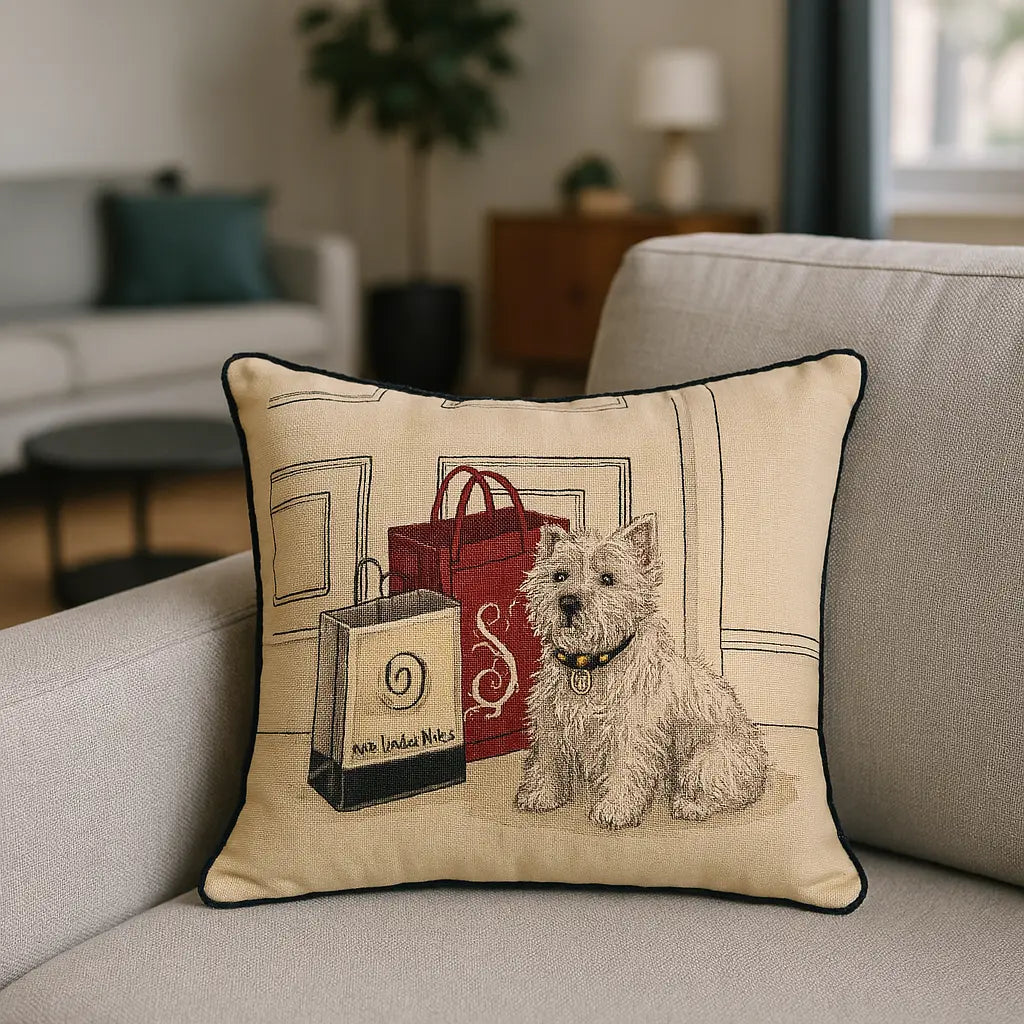 Tapestry Velvet Cushion Cover 45cm x 45cm - Scotty Dog