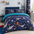 Sea Life Kids Duvet Cover Set Reversible Bedding Single & Double styled on a bed in a coordinated bedroom lifestyle scene