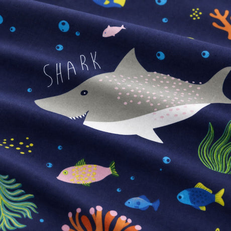 Macro close-up of the duvet cover fabric on the Sea Life Kids Duvet Cover Set Reversible Bedding Single & Double