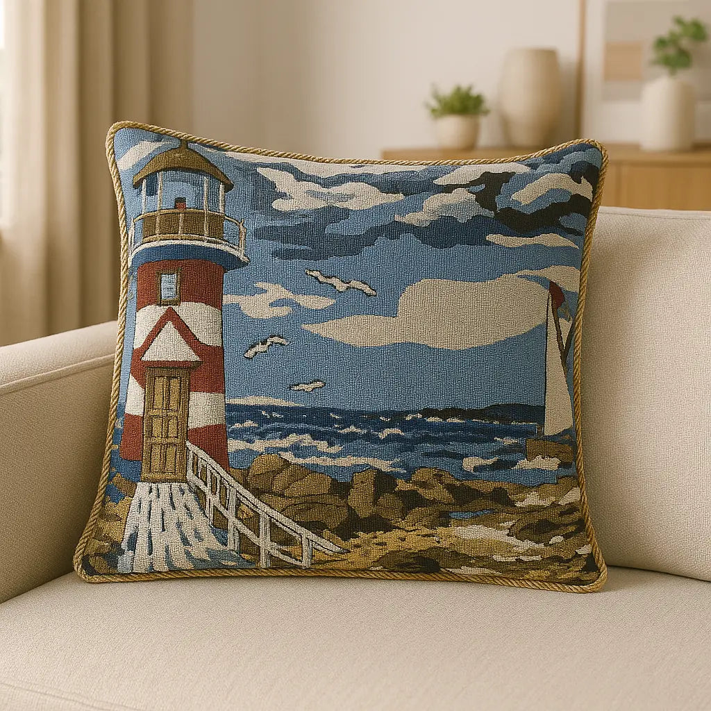 Tapestry Velvet Cushion Cover 45cm x 45cm - Seascape