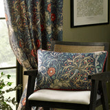 Seaweed Indigo Velvet Thermal Dimout Pencil Pleat Curtains - additional product view 3