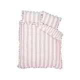 Catherine Lansfield Seersucker Frill Stripe Duvet Cover Set with Pillowcase Pink